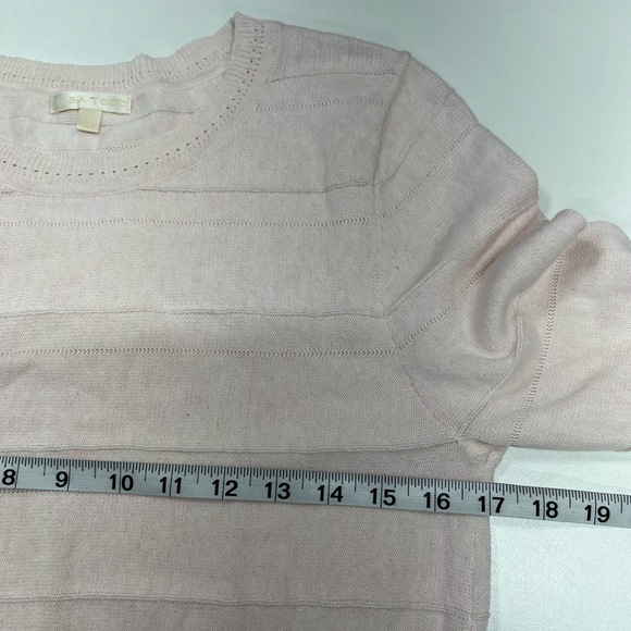 Lisa Todd Baby Pink Tie Sleeve Detail Cotton Sweater Size Small - Picture 6 of 9